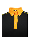 180GSM 100% Polyester T-SHIRT & POLO For Men Color Orange Contrast Black