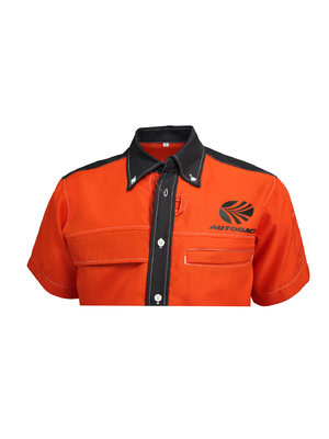 200GSM Men T-SHIRT & POLO 65 Polyester 35 Cotton T Shirts Orange Contrast Black