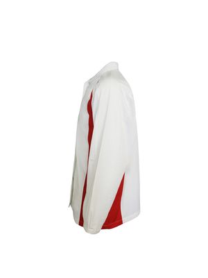 240G Red Contrast White Workwear Jacket 65 Polyester 35 Cotton Twill 2/1