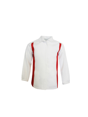240G Red Contrast White Workwear Jacket 65 Polyester 35 Cotton Twill 2/1