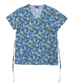 155 GSM Print Short Sleeve Women Rolled Collar Print Medical Uniform Antimicrobial Wrinkle-free